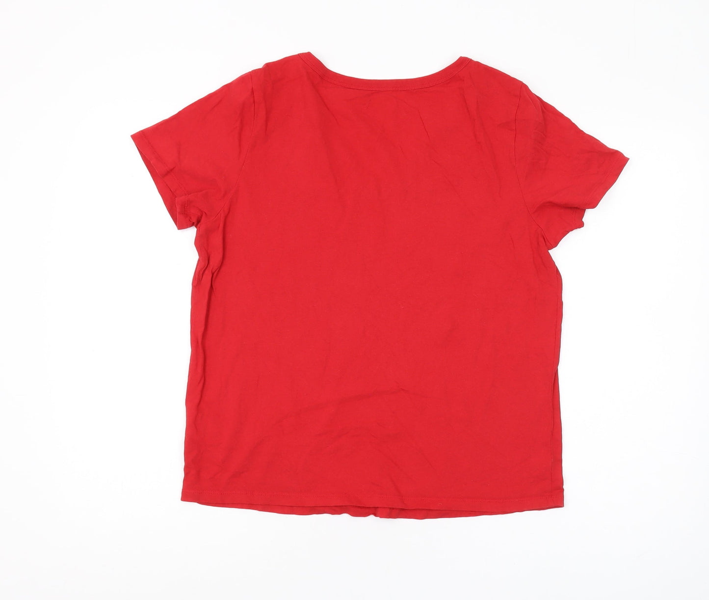 Old Navy Women's Red V-Neck T-Shirt Medium