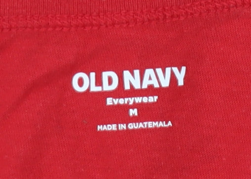 Old Navy Women's Red V-Neck T-Shirt Medium