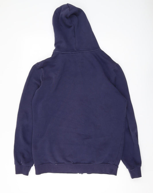 Puma Men's Blue Full Zip Hoodie - Small, Logo Accent