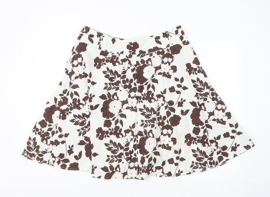Jasper Conran Women's A-Line Floral Skirt, Size 16, Brown