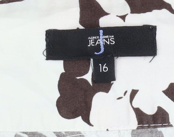 Jasper Conran Women's A-Line Floral Skirt, Size 16, Brown