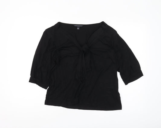 Womens UK Size L Banana Republic Black Viscose Blend Blouse