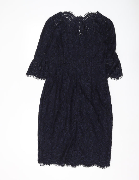 Hobbs Women's Blue Lace Sheath Dress Size 10