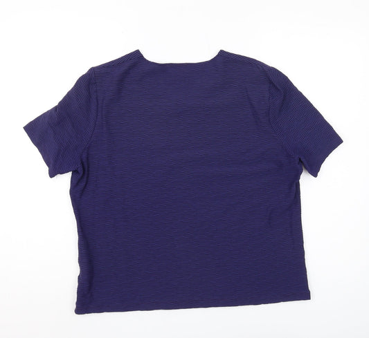 Eastex Women's Blue Crew Neck Regular Fit T-Shirt