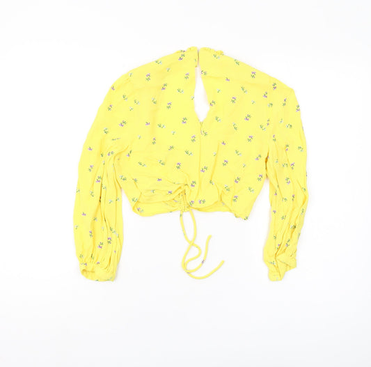 Womens UK Size 6 Whistles Yellow Viscose Blouse