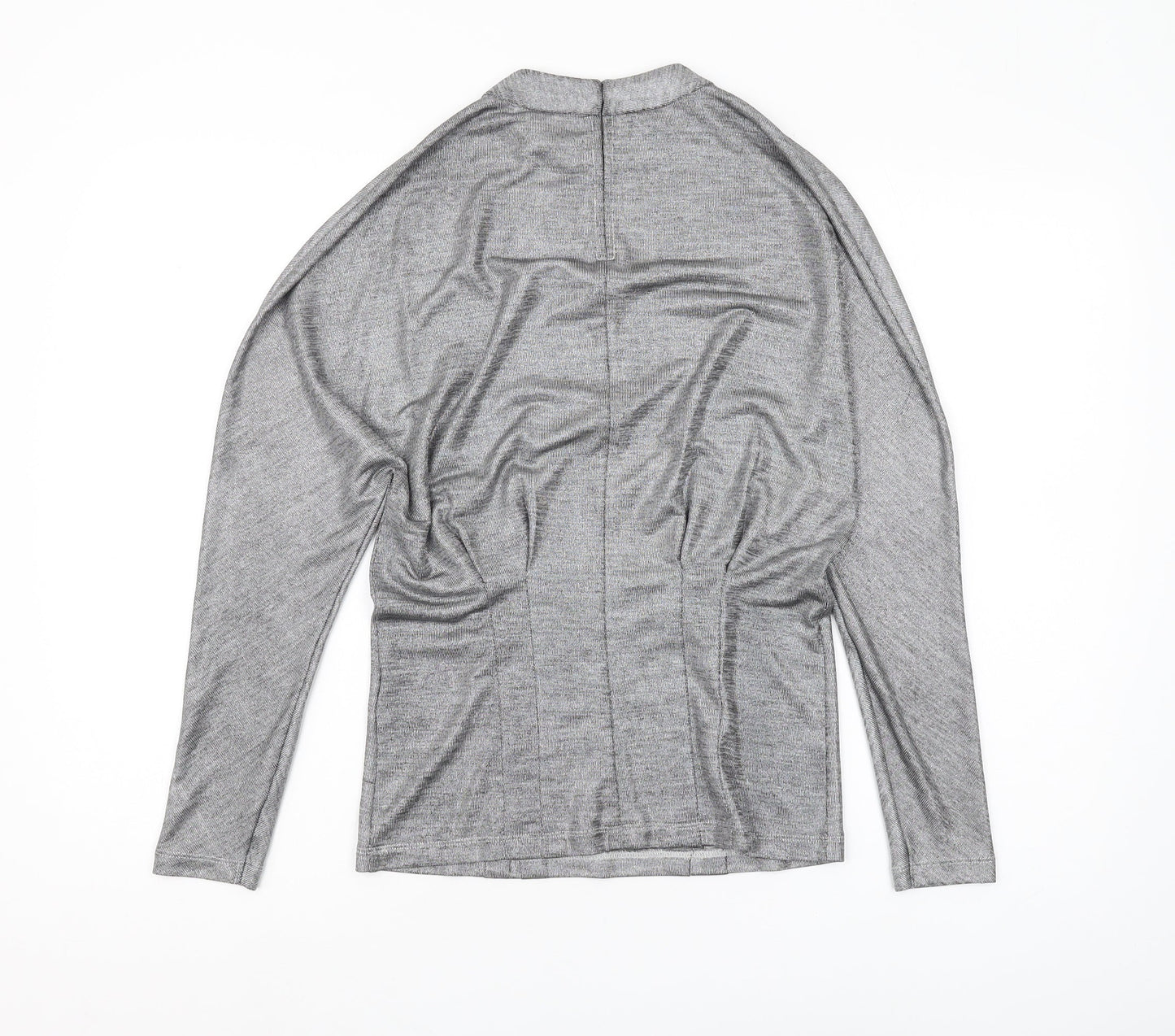 Reiss Women's Grey XS Mock Neck Long Sleeve Top