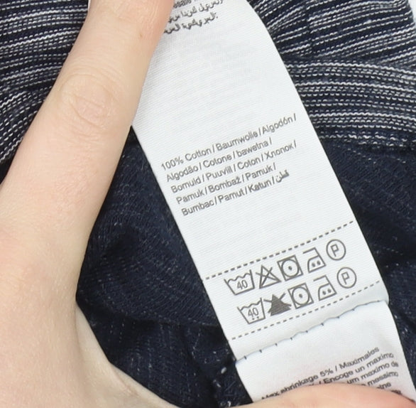 Jack & Jones Men's Blue Striped T-Shirt, M, Casual Wear