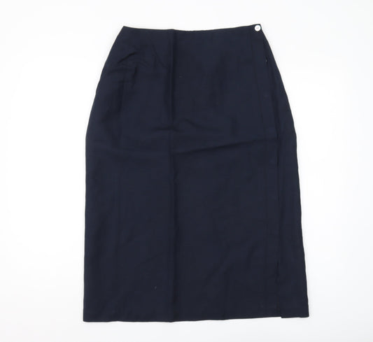 Laura Ashley Women's Blue Midi Pencil Skirt Size 14