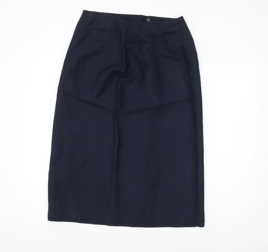 Laura Ashley Women's Blue Midi Pencil Skirt Size 14