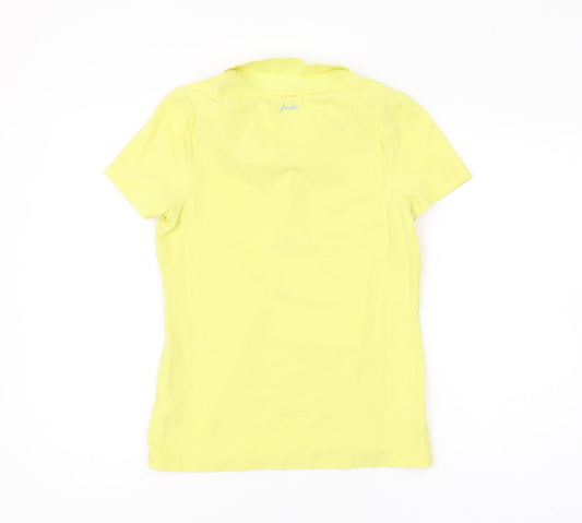 Womens UK Size 6 Joules Yellow Cotton Blend Polo