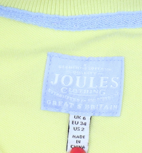 Joules Women's Yellow Polo Shirt, Size 6, Casual Style