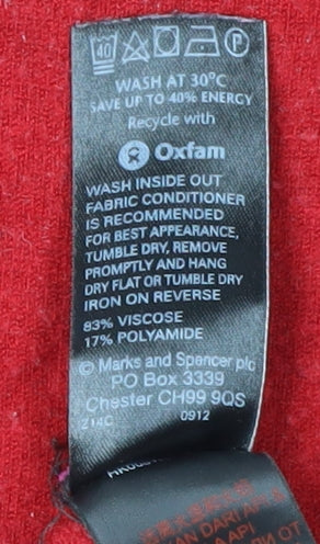 Marks and Spencer Women's Red Pullover Jumper Size 14