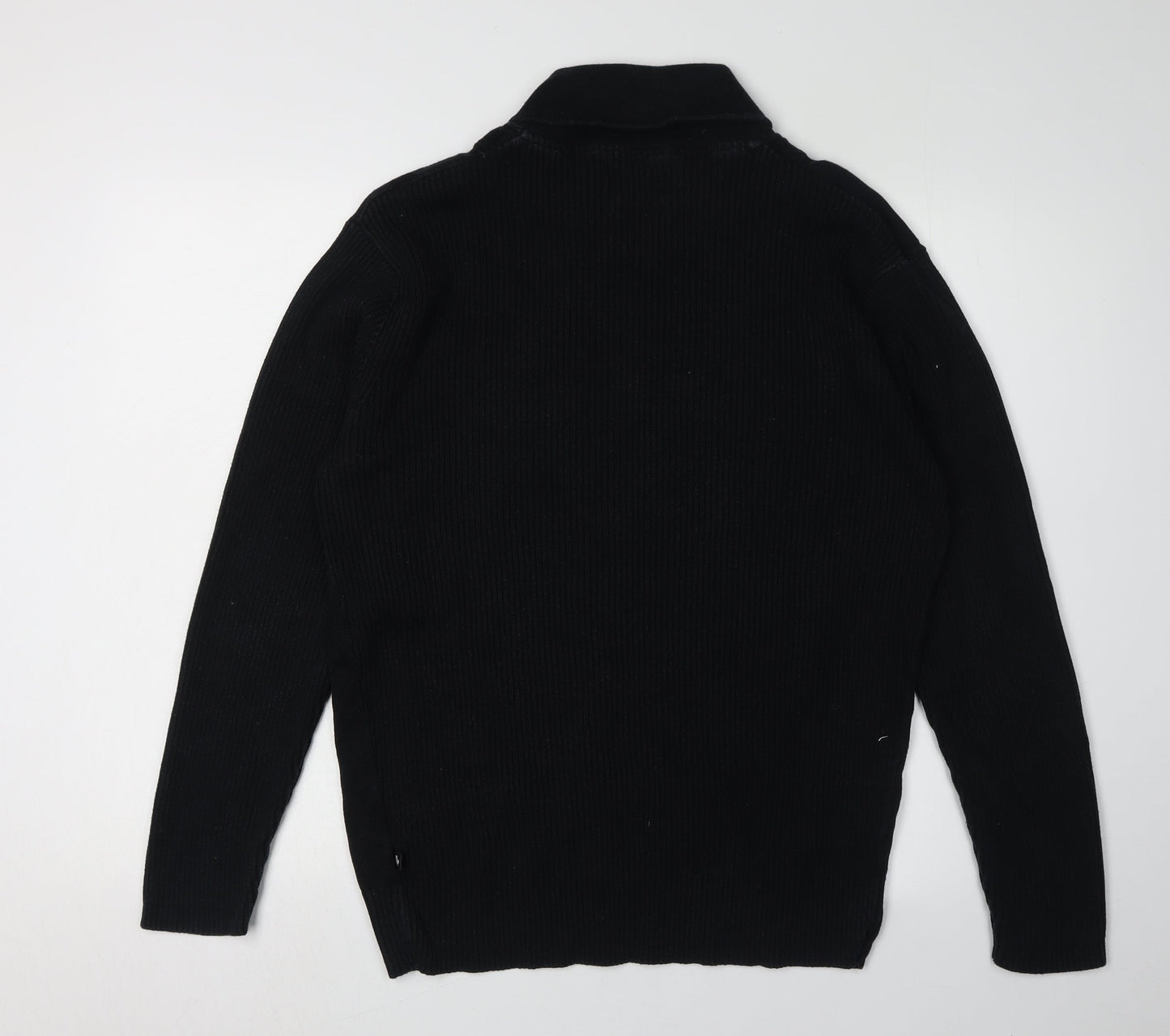 Jeff Banks Men's Black Cotton Henley Jumper L