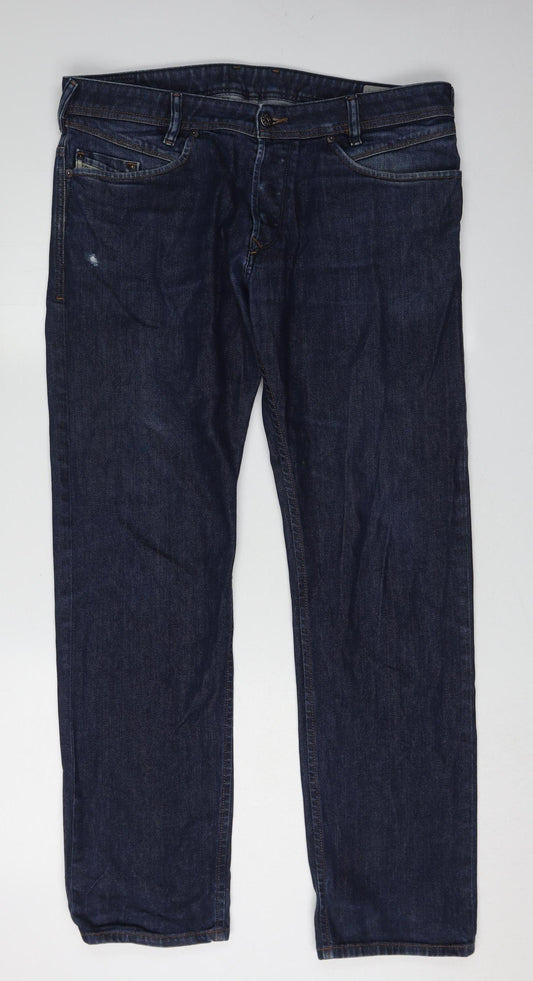 Diesel Men's Blue Straight Jeans Size 34
