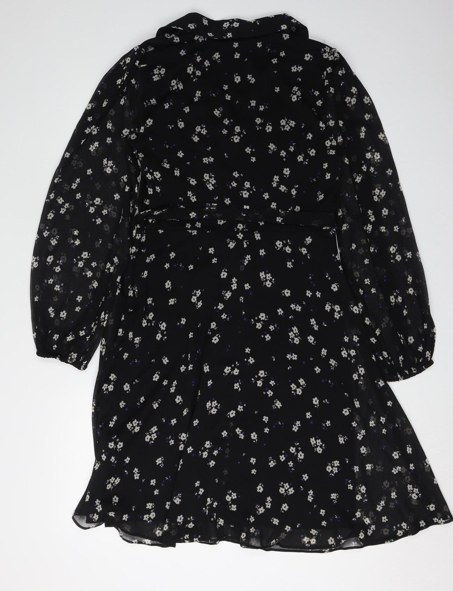 DKNY Women's Black Floral A-Line Dress, Size 8