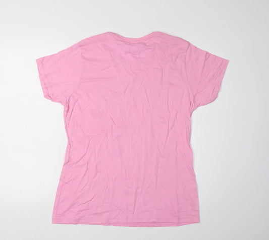 Disney Women's Pink T-Shirt L Casual Breathable