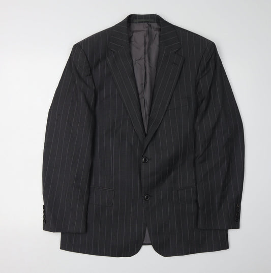 Hugo Boss Men's Black Striped Blazer 38 Regular