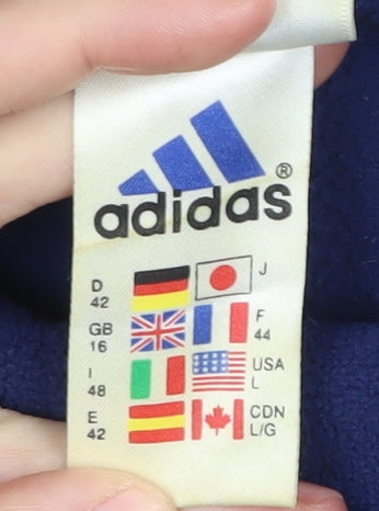 Adidas Women's Blue Fleece Pullover Sweatshirt Size 16