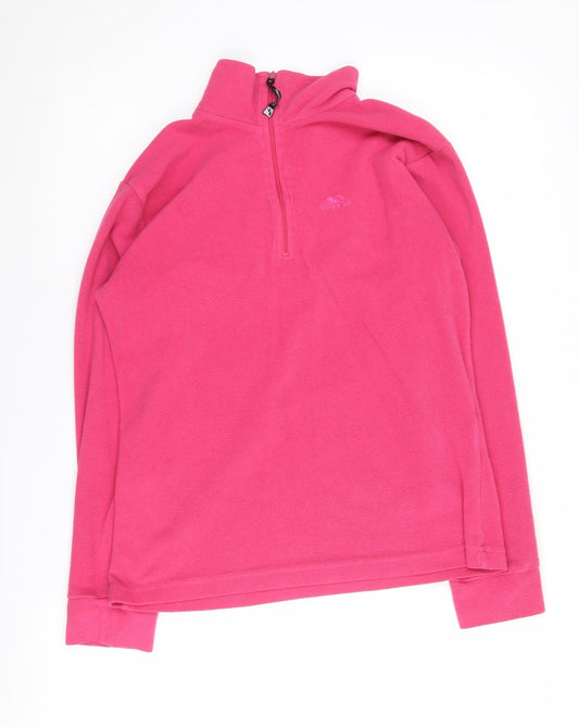 Trespass Women's Pink 1/4 Zip Fleece Sweatshirt Medium