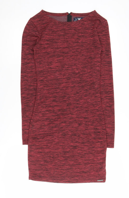 Superdry Women's Red Sheath Dress XS Long Sleeve