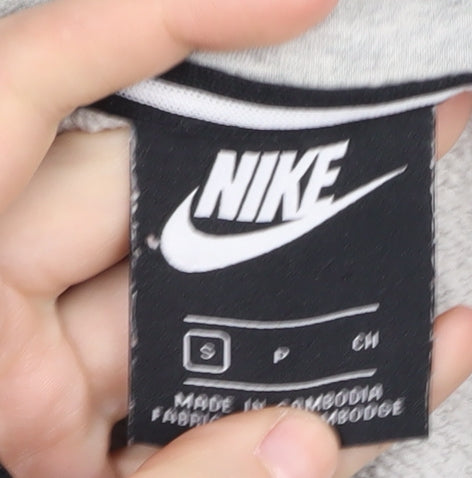 Nike Men's Grey Pullover Hoodie Size S Logo Accent
