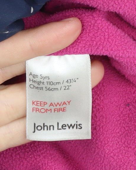 Additional view of John Lewis girls’ blue spotted puffer jacket 5 years