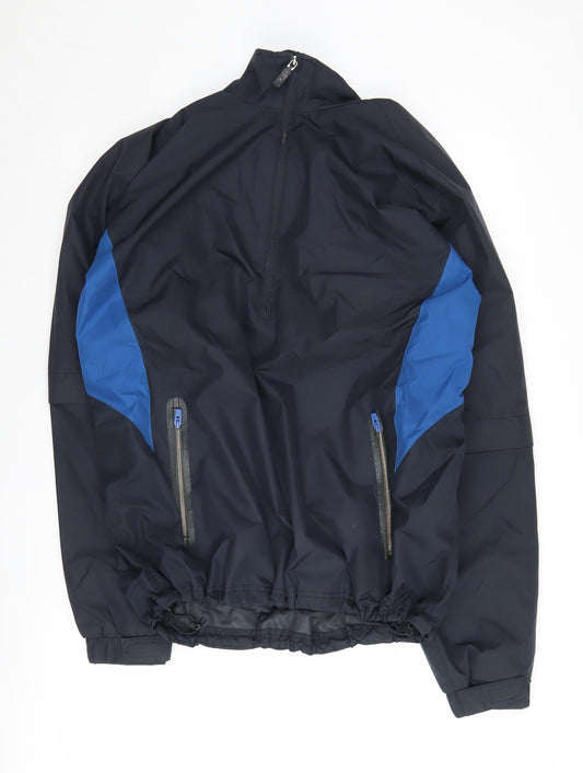 Dunlop Men's Windbreaker Jacket L Black Blue Polyester