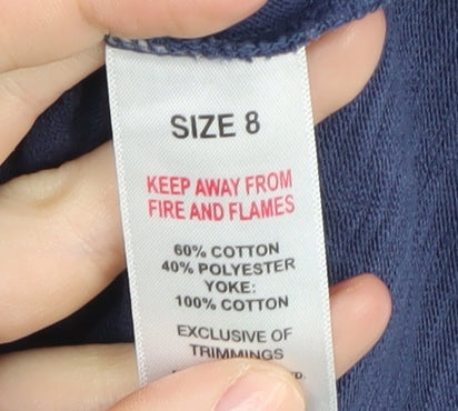 Brand and care label for Falmer Heritage Women's Blue Tank, size 8, Embroidered