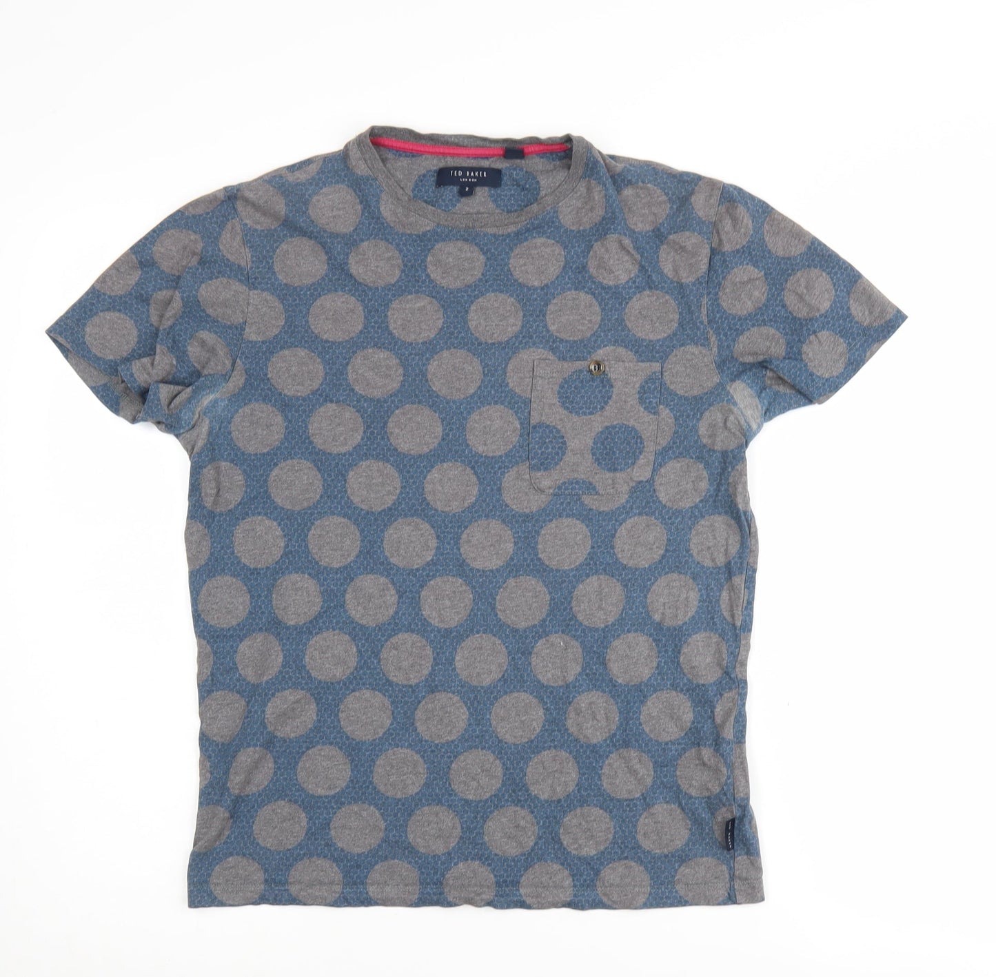 Ted Baker Unisex Blue Polka Dot T-Shirt, Size S