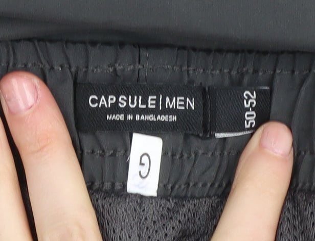 Capsule Men Grey Track Pants Size L Elastic Waist