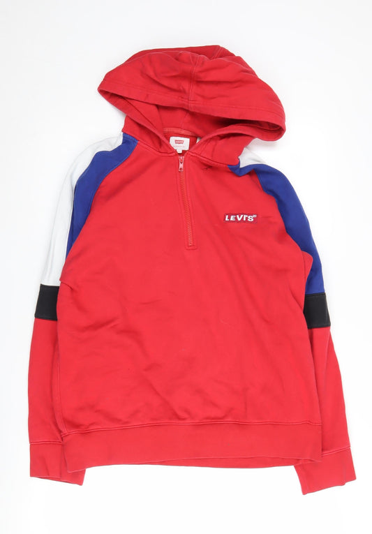 Levi's Men's Red 1/4 Zip Hoodie, Size L