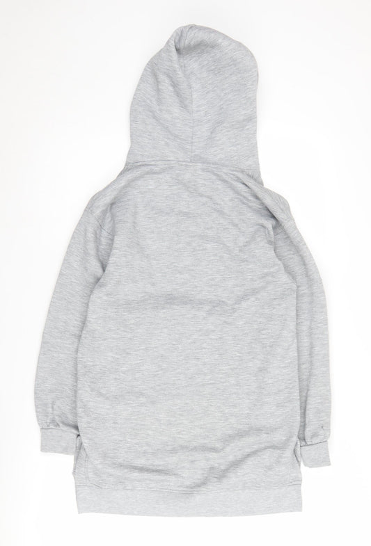 Zara Women's Grey Pullover Hoodie Size 10