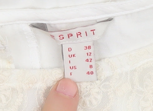 Brand and care label for ESPRIT Women's Ivory Tunic Blouse UK 12