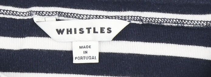 Whistles Women's Black Striped Long Sleeve Top - Size S