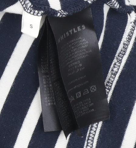 Whistles Women's Black Striped Long Sleeve Top - Size S