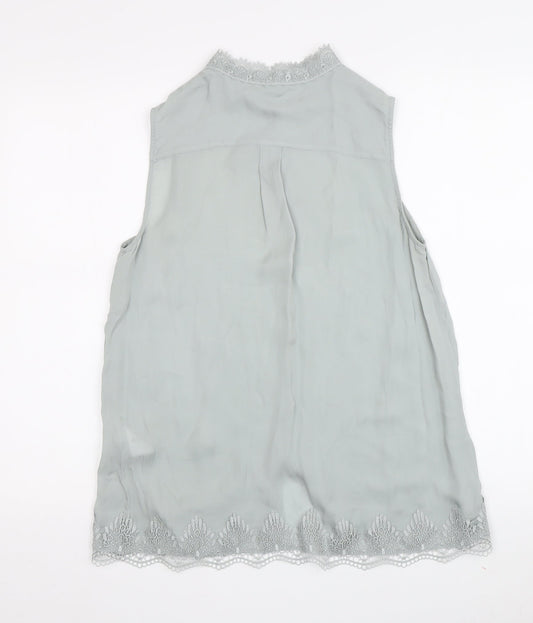 Reiss Women's Grey Silk Blouse UK 6