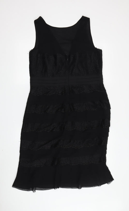 Alexon Women's Black Bodycon Dress, UK 14, Lace, Elegant