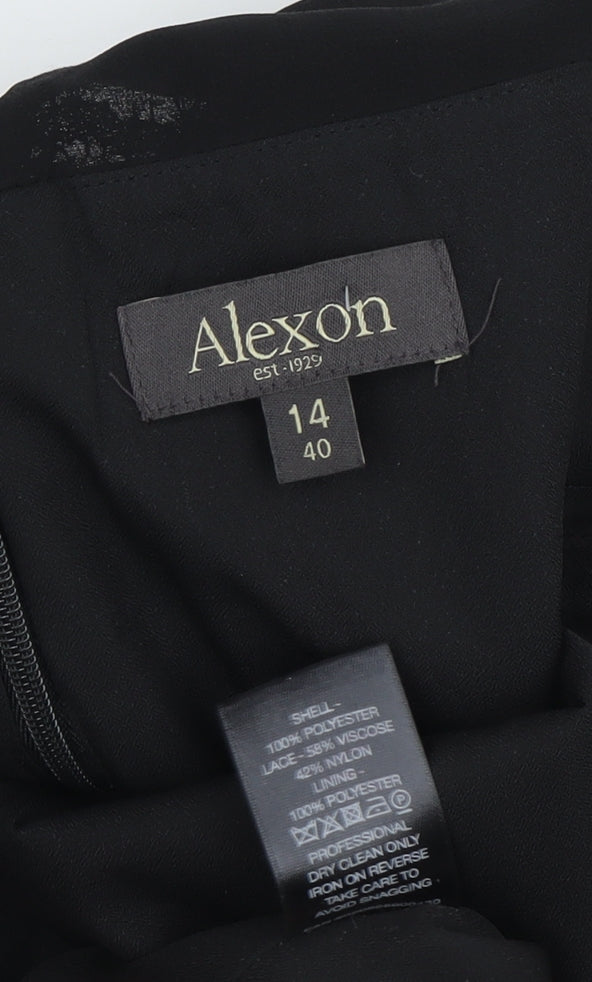 Alexon Women's Black Bodycon Dress, UK 14, Lace, Elegant