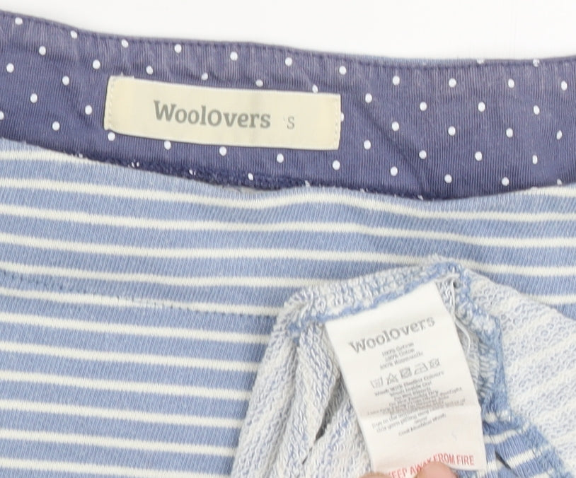 Womens UK Size S Woolovers Blue Cotton Blend Blouse