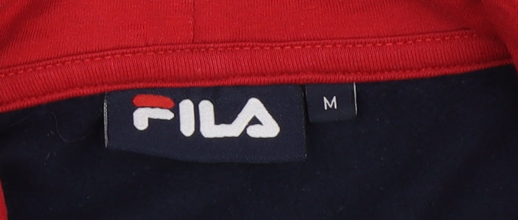 FILA Men's Red Pullover Hoodie - M College Style