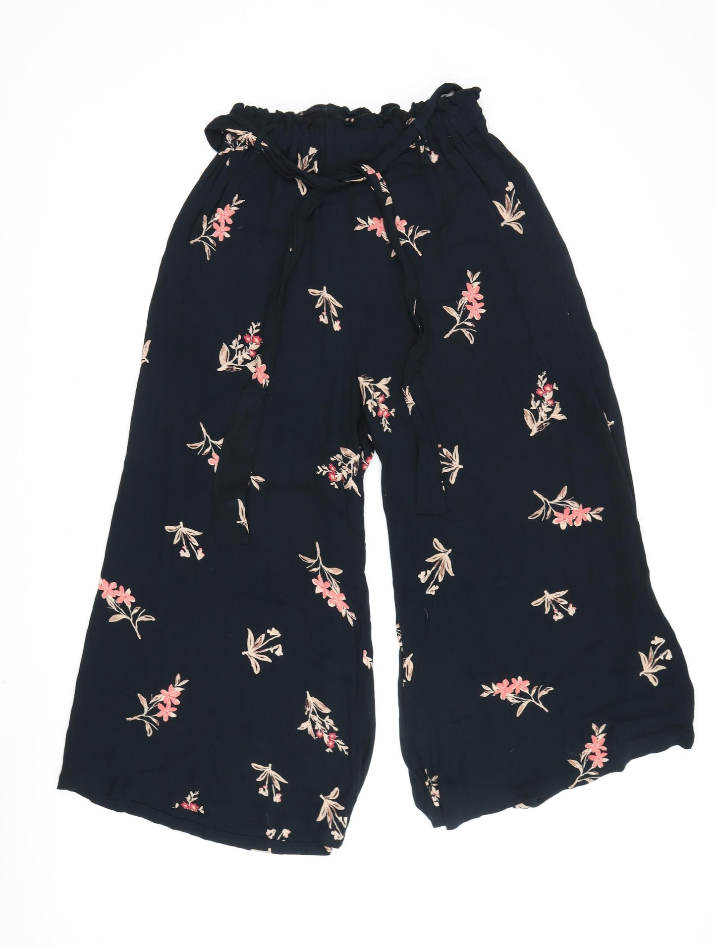 Billabong Women's Black Floral Cropped Trousers XS