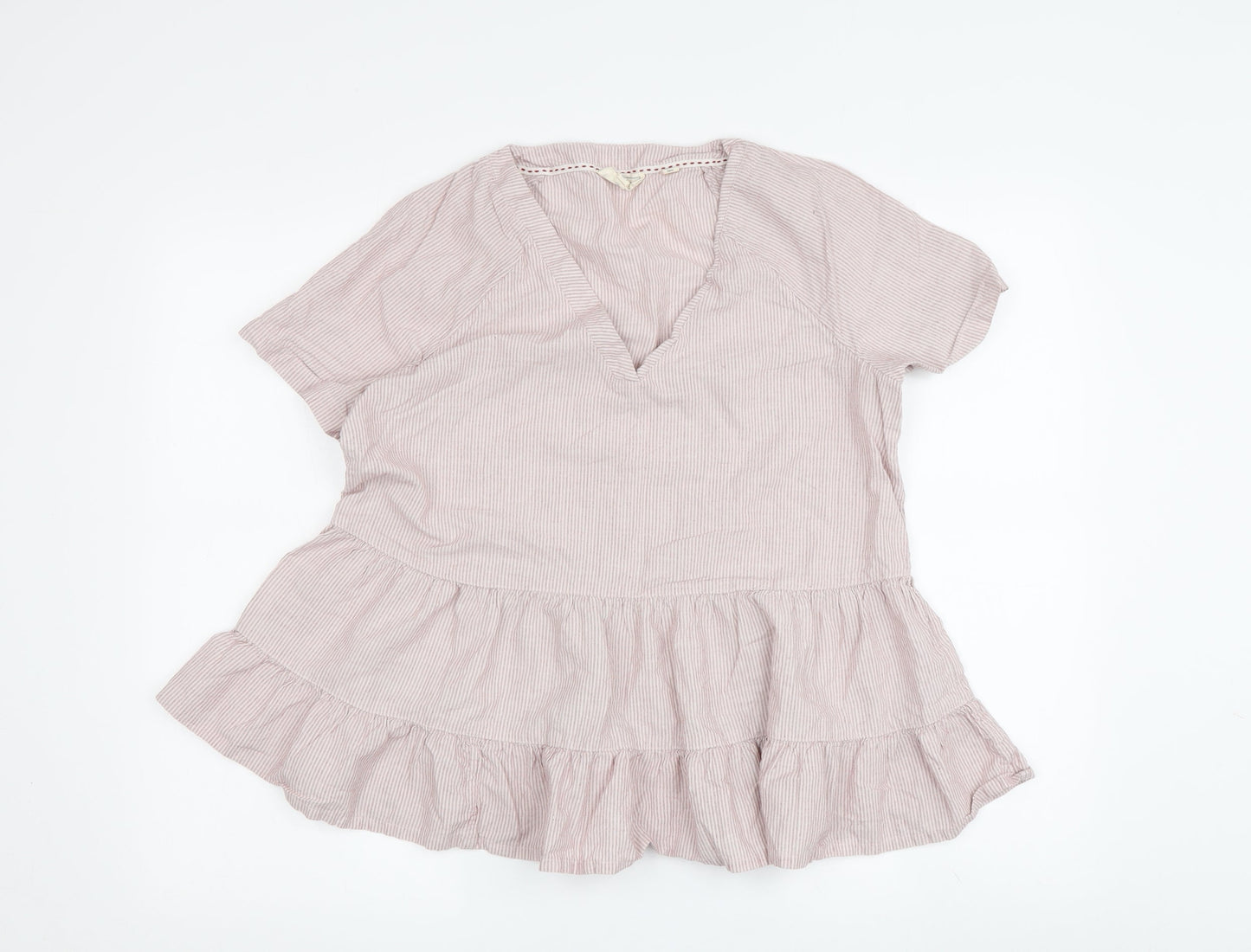 Fat Face Women's Pink Striped Tunic Blouse UK 8