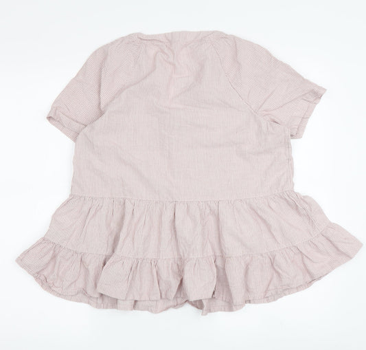 Fat Face Women's Pink Striped Tunic Blouse UK 8