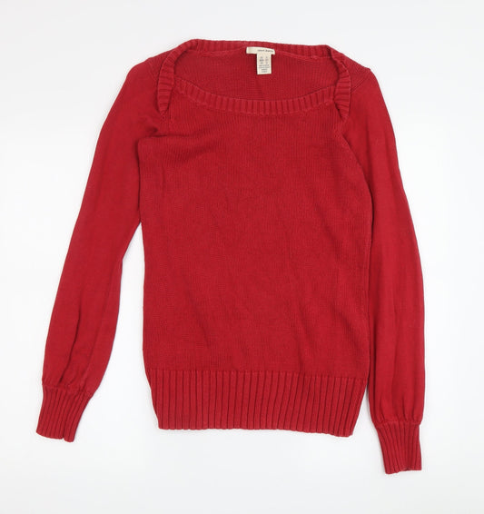 DKNY Women's Red Cotton Pullover Jumper (S)