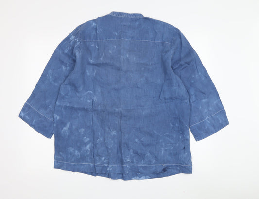 Austin Reed Women's Blue Linen Tunic Blouse, Size 14