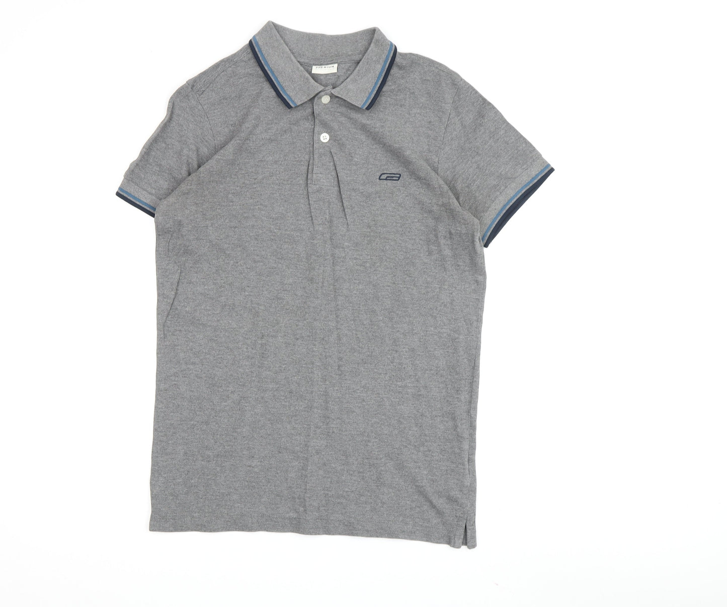 Jack & Jones Men's Grey Polo Shirt Size L