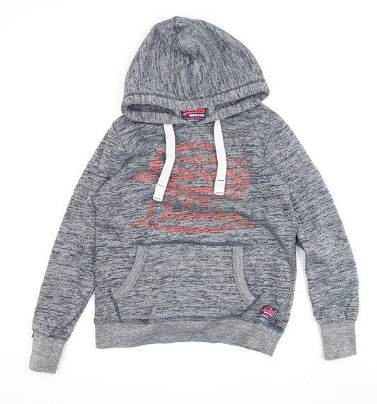 Womens UK S Regular Superdry Blue Pullover Hoodie