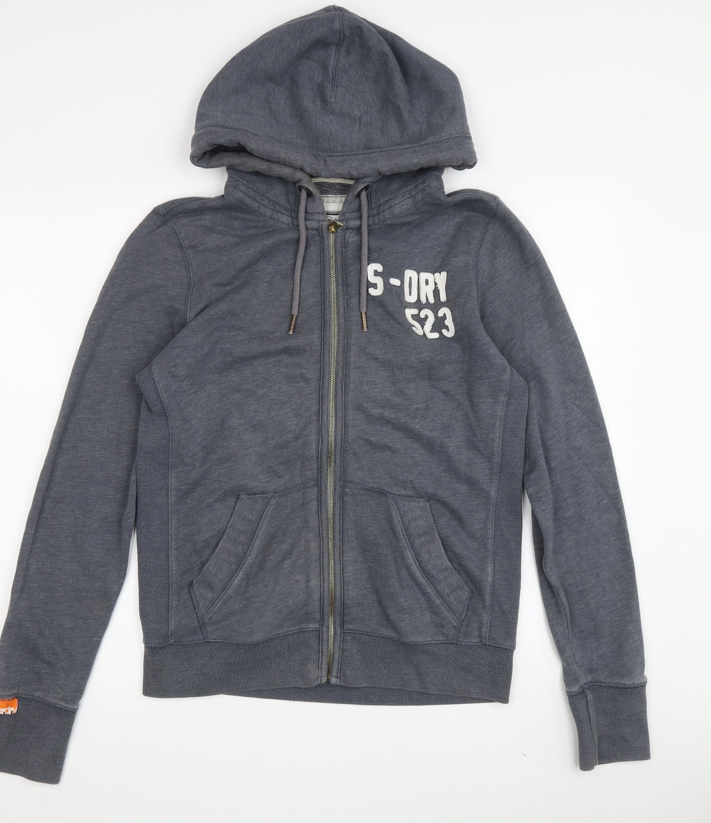 Superdry Men's Grey Full Zip Hoodie L - Logo Style