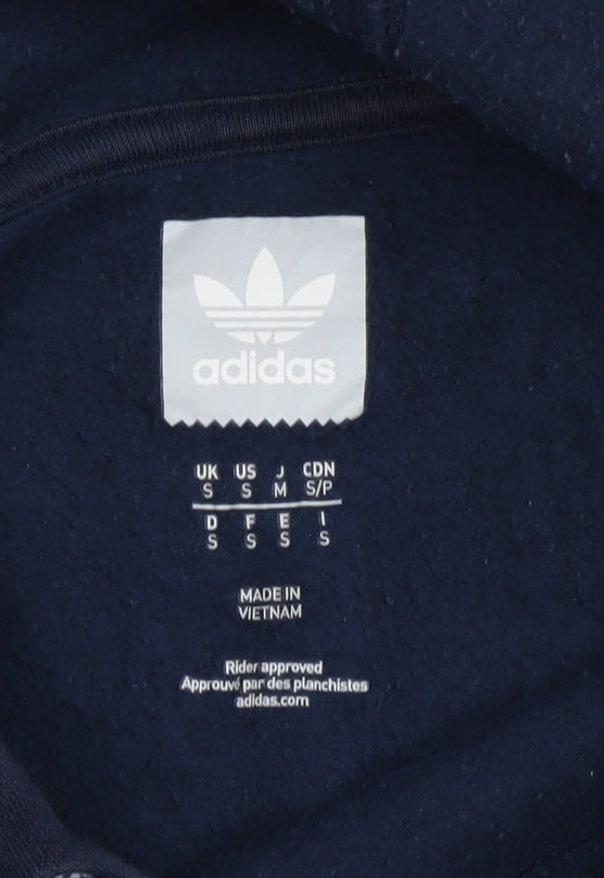 Adidas Men's Blue Pullover Hoodie S with Logo Graphic