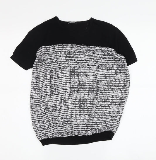 Womens UK Size XS T.M. Lewin Black Viscose T-Shirt